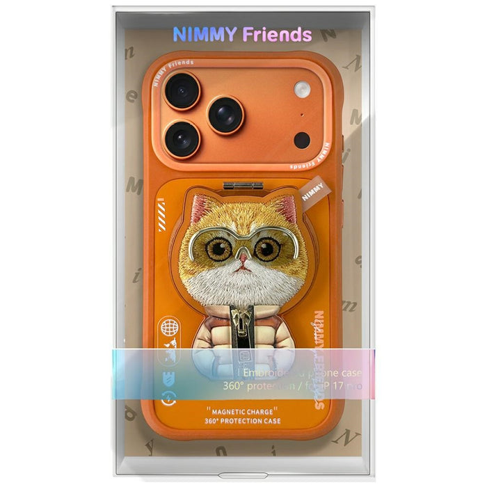 Nimmy Cool&amp;Cute 2.0 Cat Case for iPhone 17 Pro Max with Magnetic Hanger - Orange