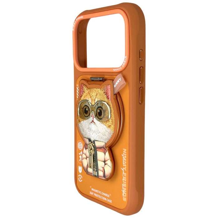 Nimmy Cool&amp;Cute 2.0 Cat Case for iPhone 17 Pro with Magnetic Hanger - Orange