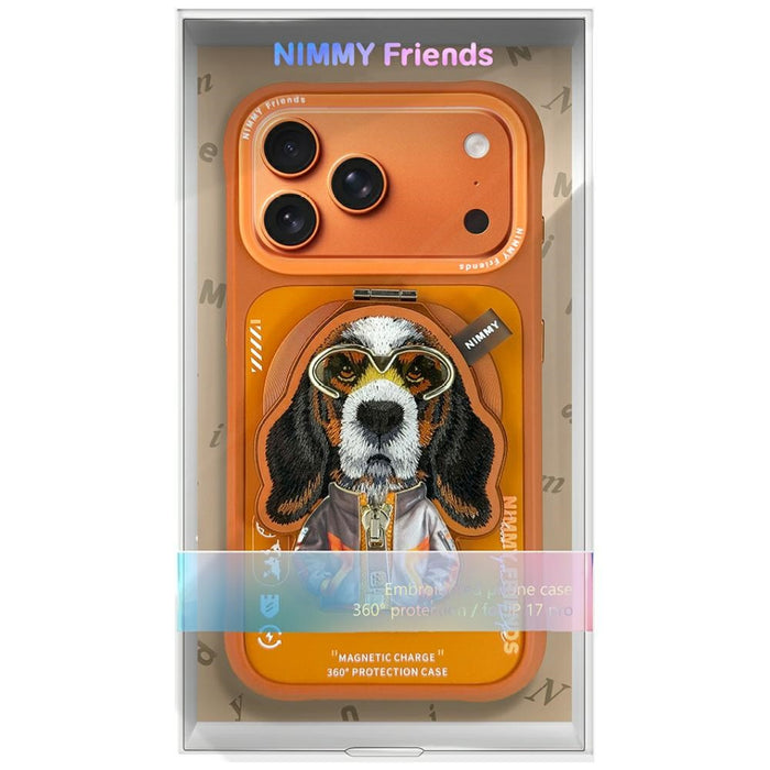 Nimmy Cool&amp;Cute 2.0 Dog Case for iPhone 17 Pro with Magnetic Hanger - Orange