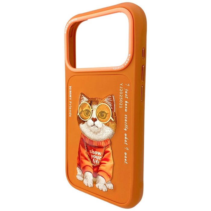 Nimmy Glasses Cool Cat Case for iPhone 17 Pro Max - Orange
