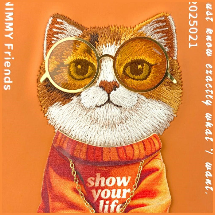 Nimmy Glasses Cool Cat Case for iPhone 17 Pro Max - Orange