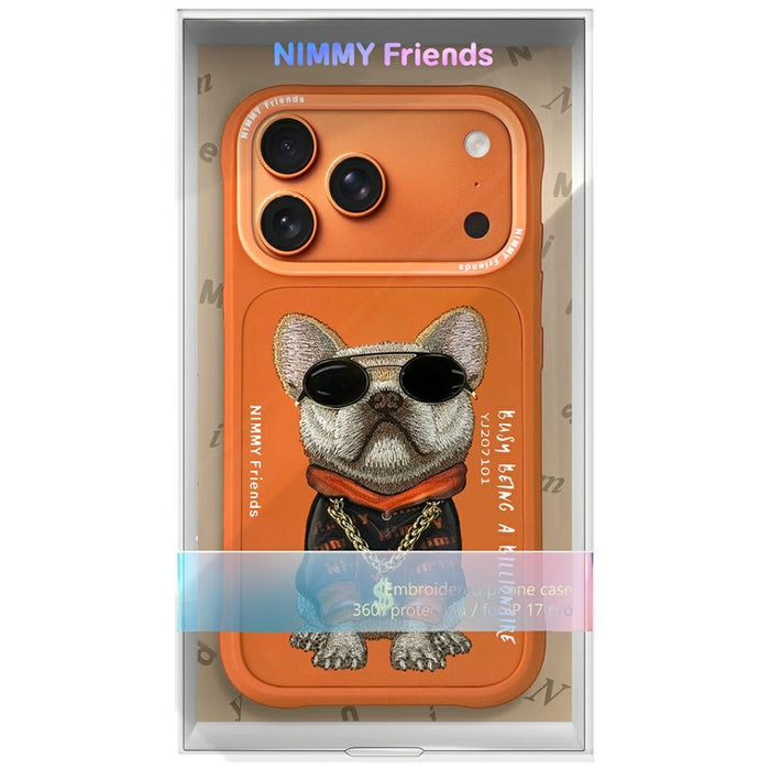 Nimmy Glasses Cool Dog Case for iPhone 17 Pro Max - Orange