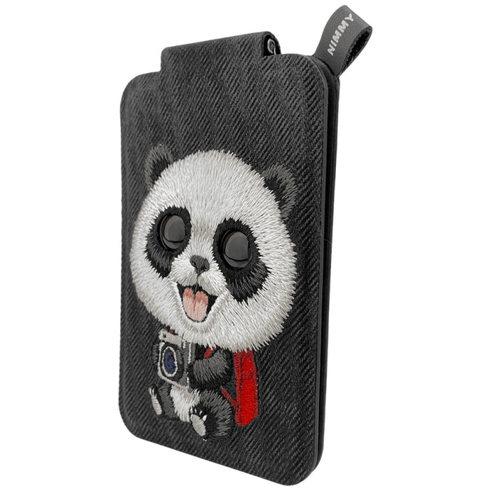 Nimmy New Big-Eye Cute Pets 2.0 Panda Magnetic Wallet with Phone Stand - Black