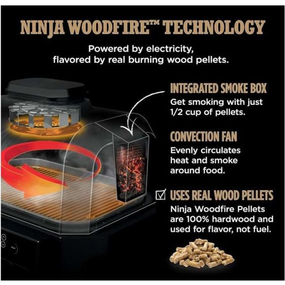 Grill NINJA OG850 Pro XL, 4-in-1, Grill, BBQ smoke, Air Fry, & Bake
