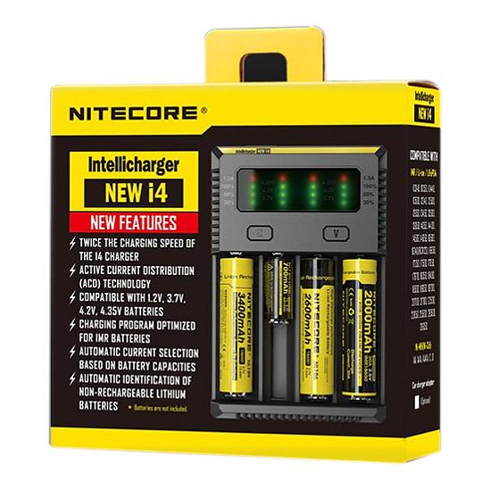 NITECORE i4 Universal Charger, LiIon & NIMH, 18650, CR123; AA, AAA, C, D