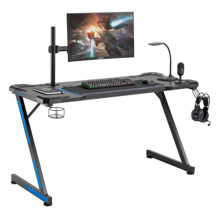 Nemesis II Gaming Desk - Black/Blue