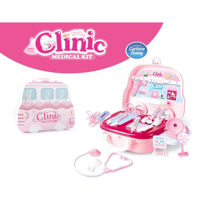 Kid's Zone Set - Little Clinic, Uncle Doctor in a suitcase, pink, 24 pieces