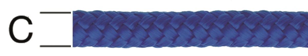 POLYPROPYLENE BRAIDED ROPE BLUE 8MM