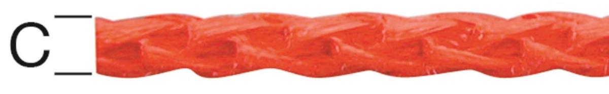 POLYPROPYLENE ROPE BRAIDED RED 4MM