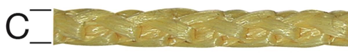POLYPROPYLENE BRAIDED ROPE YELLOW 4MM