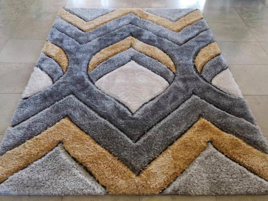 SHAGI CARVING CARPET 200X290 CM GRAY YELLOW