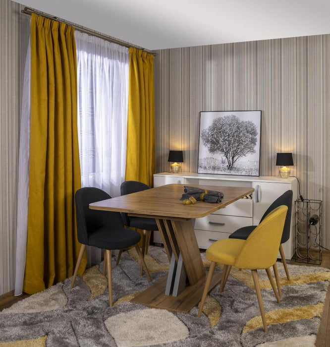 SHAGI CARVING CARPET 200X290 CM GRAY YELLOW