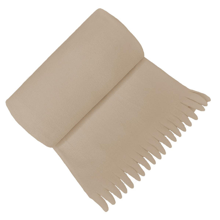 BLANKET 100/150 WITH FRINGE BEIGE