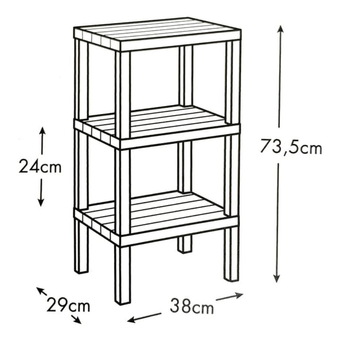 PLASTIC ORGANIZER WITH 3 LEVELS BROWN
