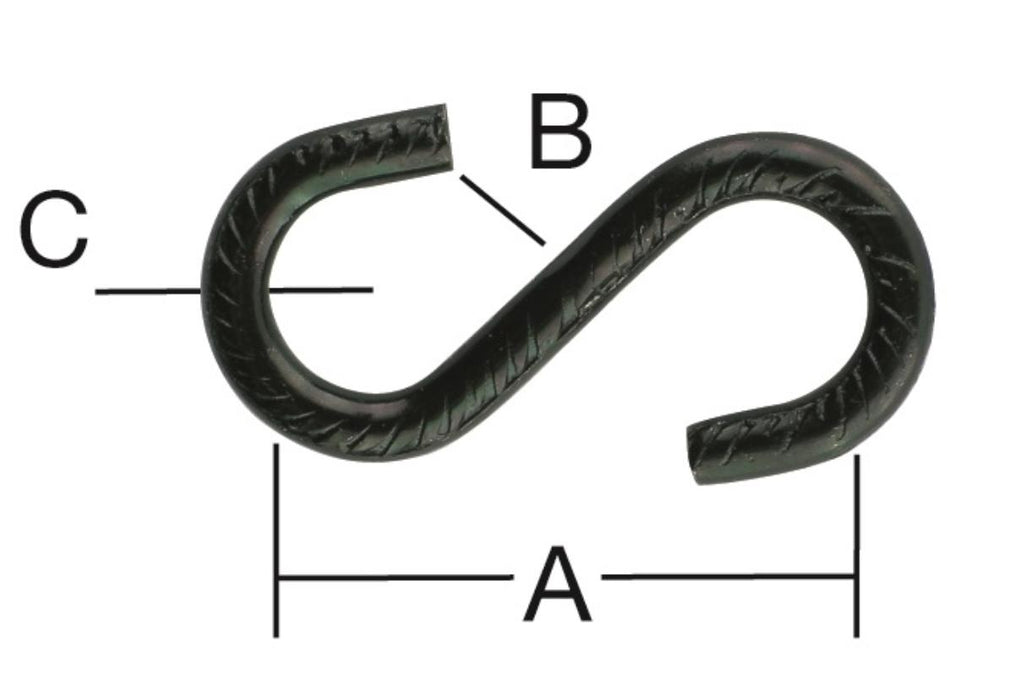 HOOK S-SHAPED DEC. 3.8MM 31.5/6/2BR.