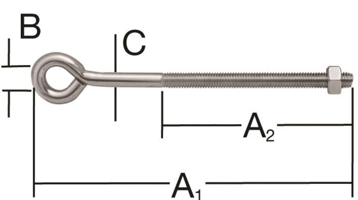 RING-SCREW TENSIONER WITH NUT 150/90MM 12/8
