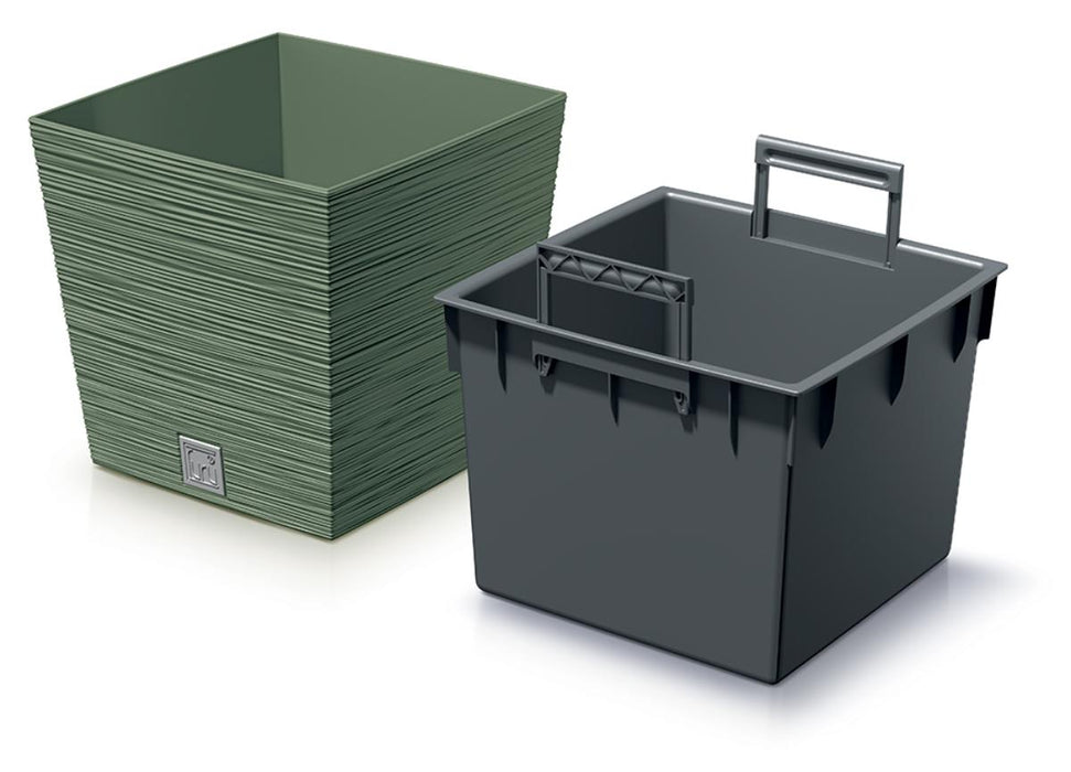FURU SQUARE LOW 30CM GREEN POT