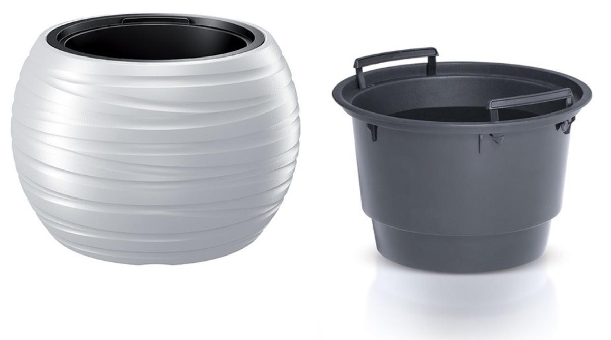 FLOWER POT MAZE WHITE 40CM H26CM