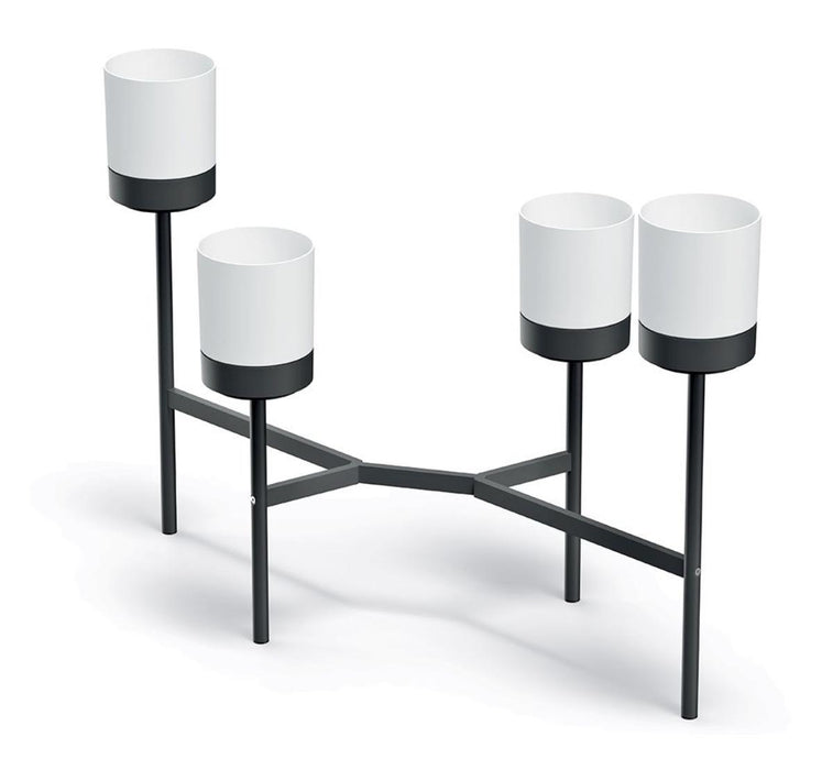 FLOWER BOX FOUR BLOOMIE 81.5CM WHITE