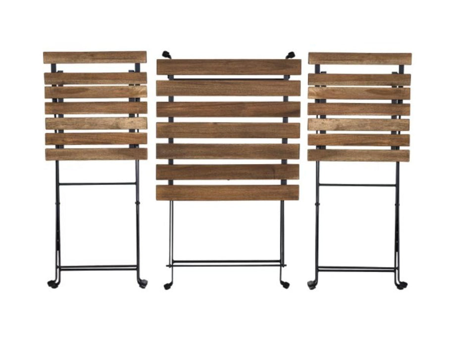 BISTRO SET WOOD/METAL TABLE WITH 2 CHAIRS