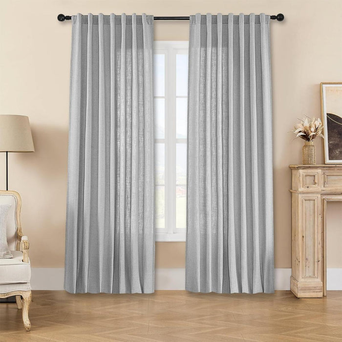 TRANSLUCENT LINEN CURTAIN 300CM GREY