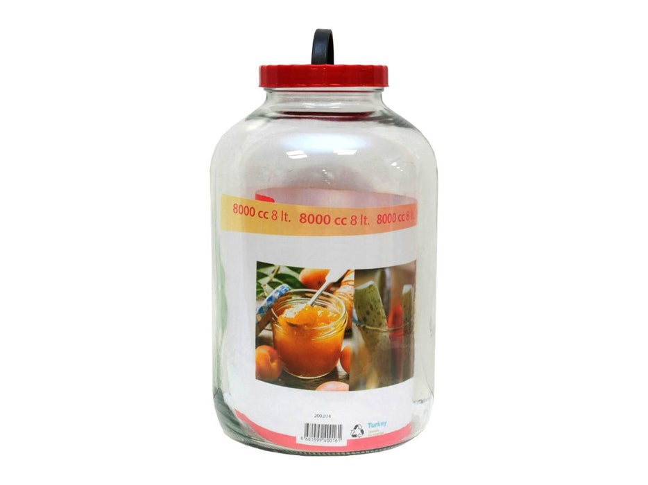 8L GLASS JAR WITH HANDLE