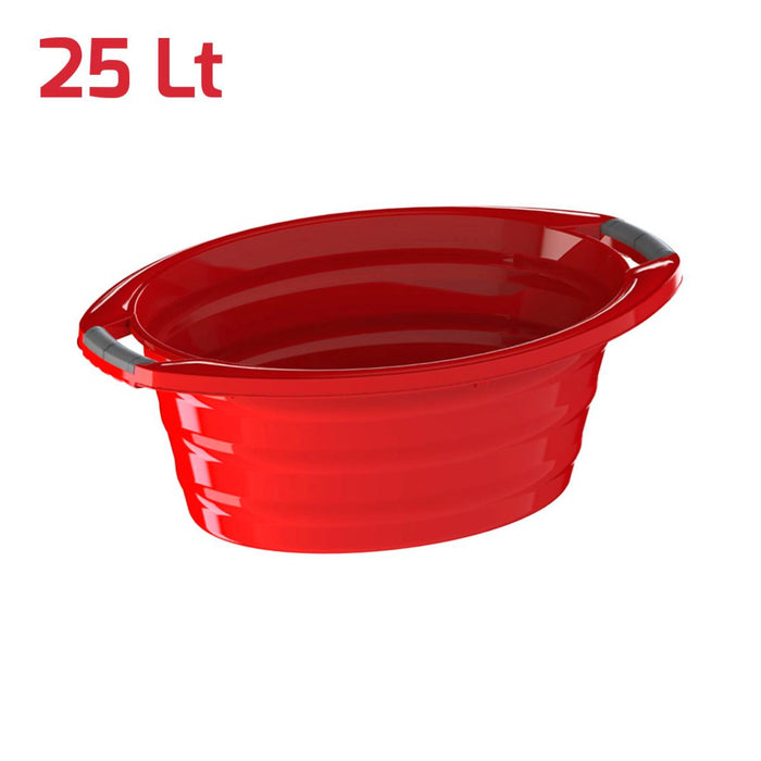 BASIN WITH HANDLES 25L RECA PLAST RED