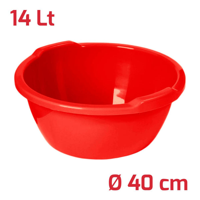 BASIN 14L ROUND RECA PLAST RED