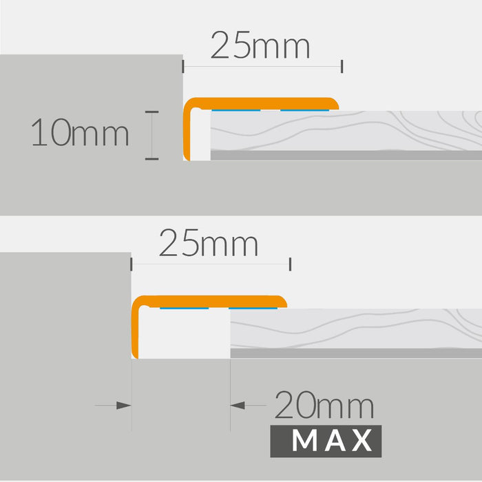 MOLDING CS25 SILVER 25X10MM 2M