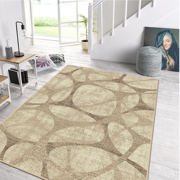 CARPET LANU OVAL MESH BEIGE 120X170 CM