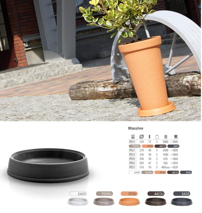 PLATE FOR POT 21CM MASSIVE ANTHRACITE