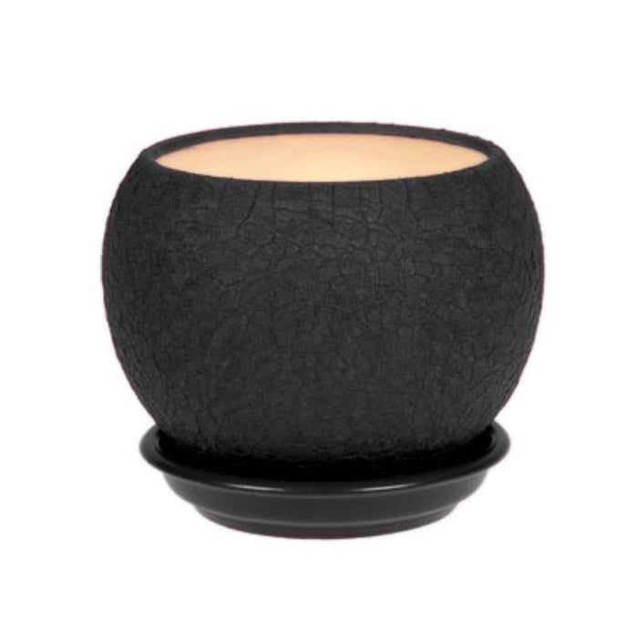 SPHERE FLOWER POT 0.4 L SILK BLACK