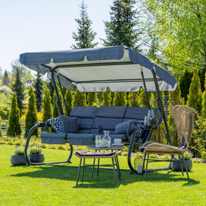 INES BENCH CROSSING WITH MOSQUITO NET ANTHRACITE