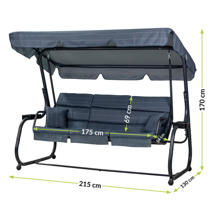 INES BENCH CROSSING WITH MOSQUITO NET ANTHRACITE