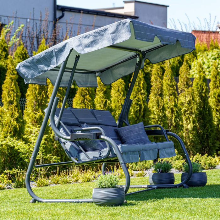 INES BENCH CROSSING WITH MOSQUITO NET ANTHRACITE