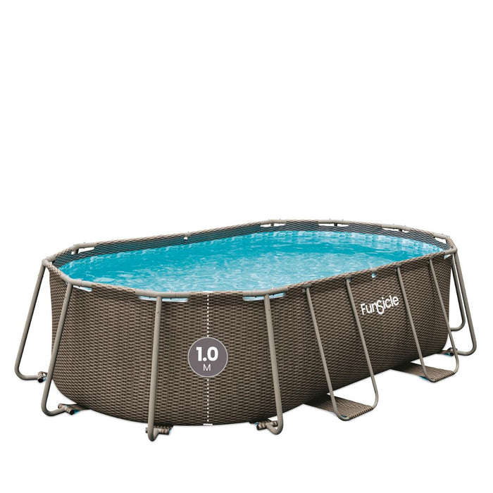 SWIMMING POOL 4.24X 2.5X 1 M METAL FRAME OVAL