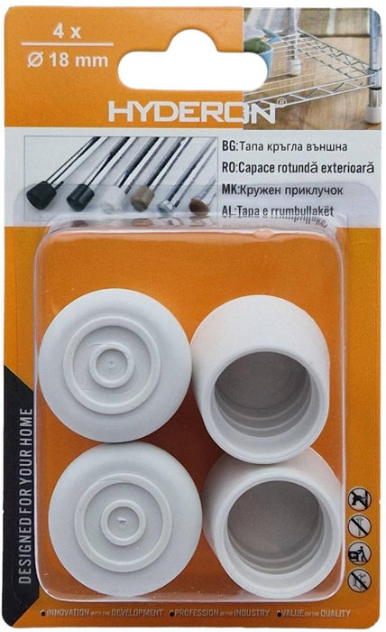 PLUG OUTER VT-18 18MM WHITE 4 PCS