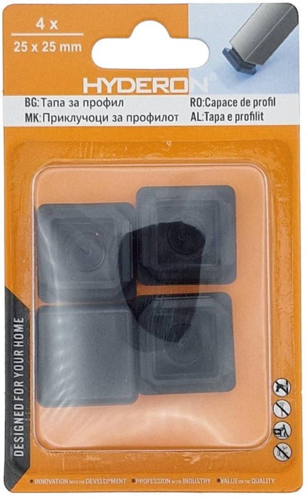 PLUG SQUARE HTK-25 25MM 4 PCS BLACK