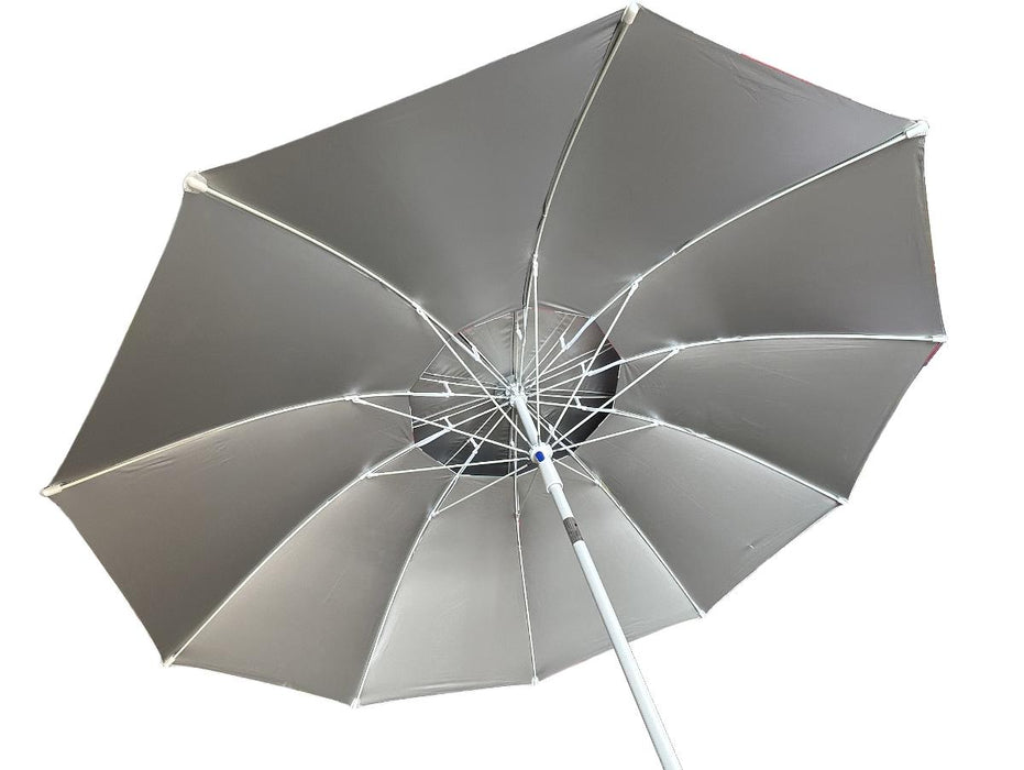 BEACH UMBRELLA WHITE RAINBOW UV PROTECTION 2.2M