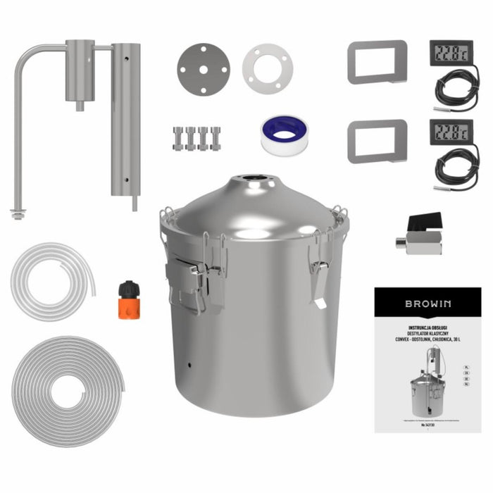 BRANDY BOILER WITH SETTLER AND COOLER 30L