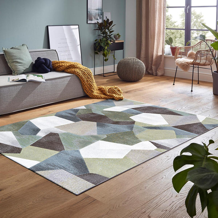 ARGENTUM CARPET 3D FIGURES GREEN 160X230S