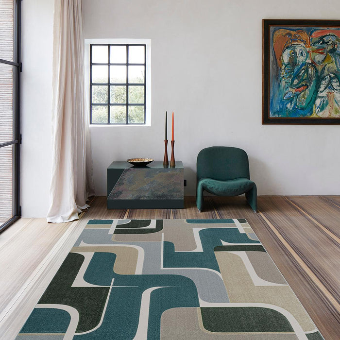 KILIM MILANO FIGURES BLUE 200X290 CM