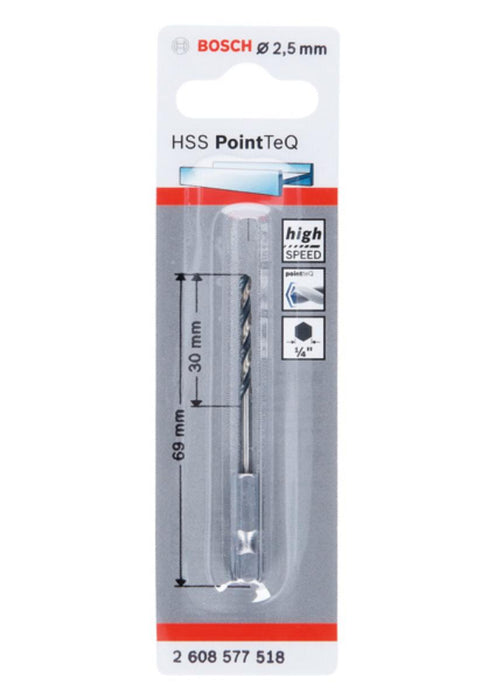 DRILL METAL 2.5MM HEX POINTTEQ BOSCH