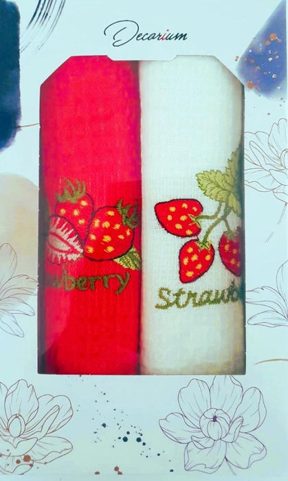 KITCHEN TOWELS STRAWBERRIES 40X60 CM 2 PCS