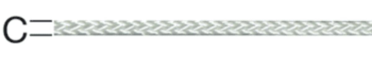 ROPE POLYESTER KNITTED 6MM WHITE