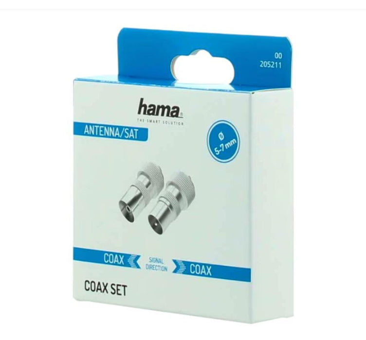HAMA Coaxial set, male-female, screw attachment, metal