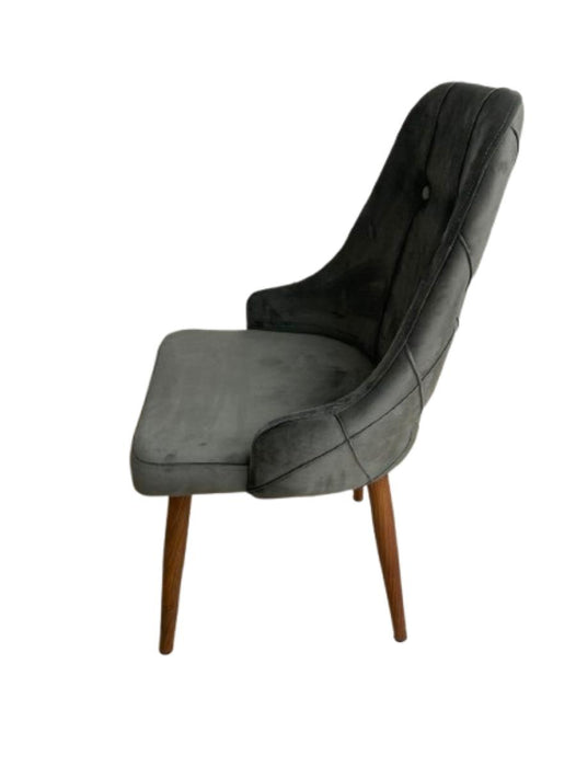 DINING CHAIR VESTA DARK GREY LEGS/BROWN