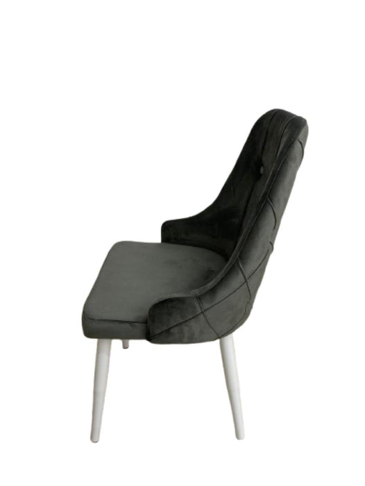DINING CHAIR VESTA DARK GREY LEG/WHITE