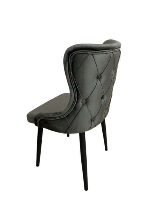 DINING CHAIR ORION DARK GREY LEG/BLACK