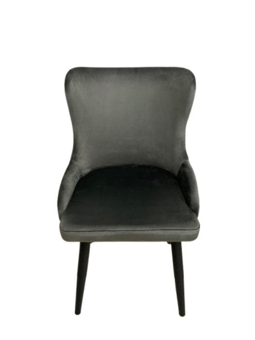 DINING CHAIR ORION DARK GREY LEG/BLACK